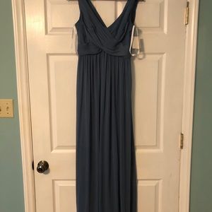 Size 4 David’s Bridal Bridesmaid Steel Blue Cowl